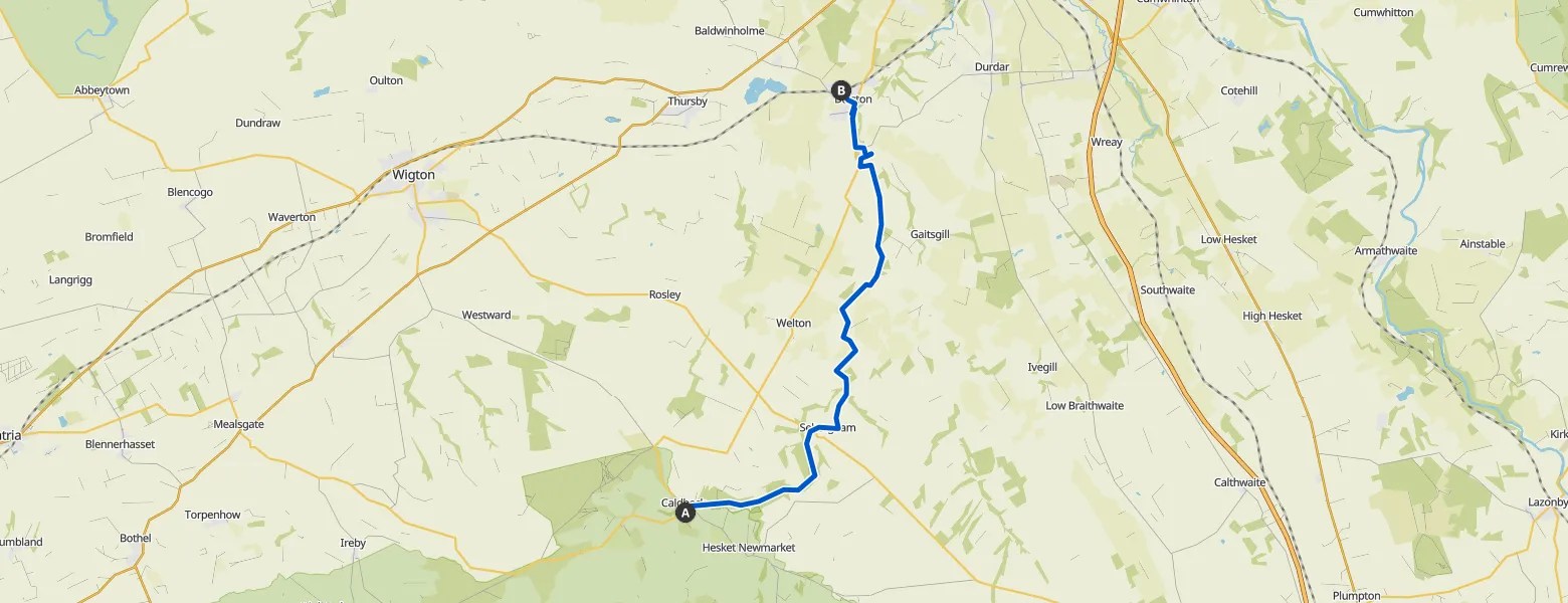 Cumbria Way Day 5 Caldbeck to Dalston Wanderung Komoot